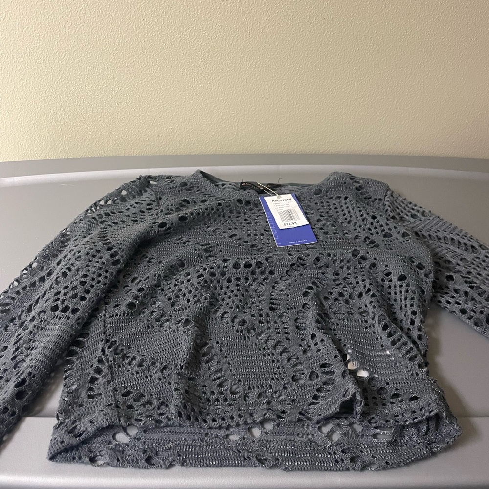 Cropped open weave sweater BRAND NEW